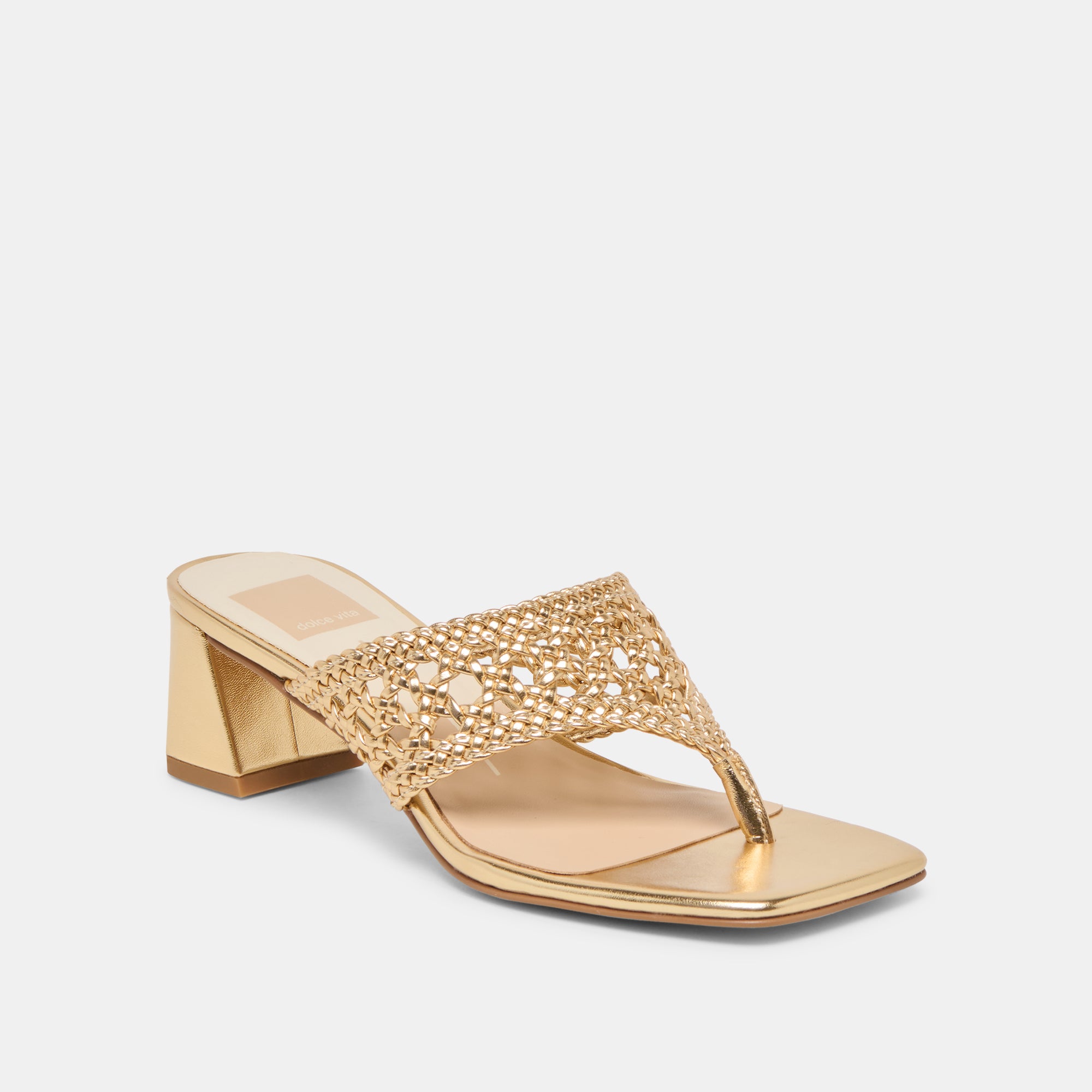 BARLO HEELS GOLD WOVEN STELLA - Image 3