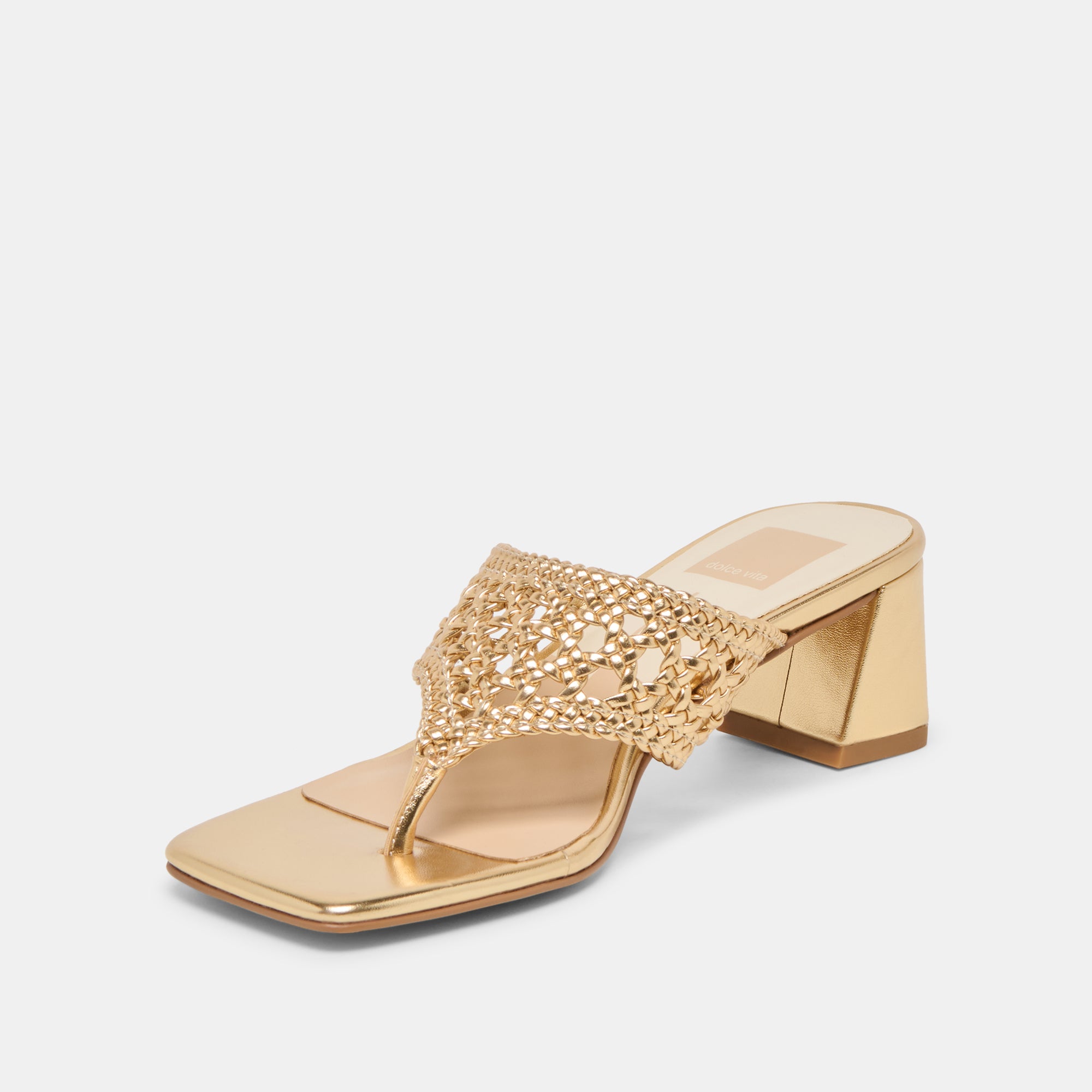 BARLO HEELS GOLD WOVEN STELLA - Image 6