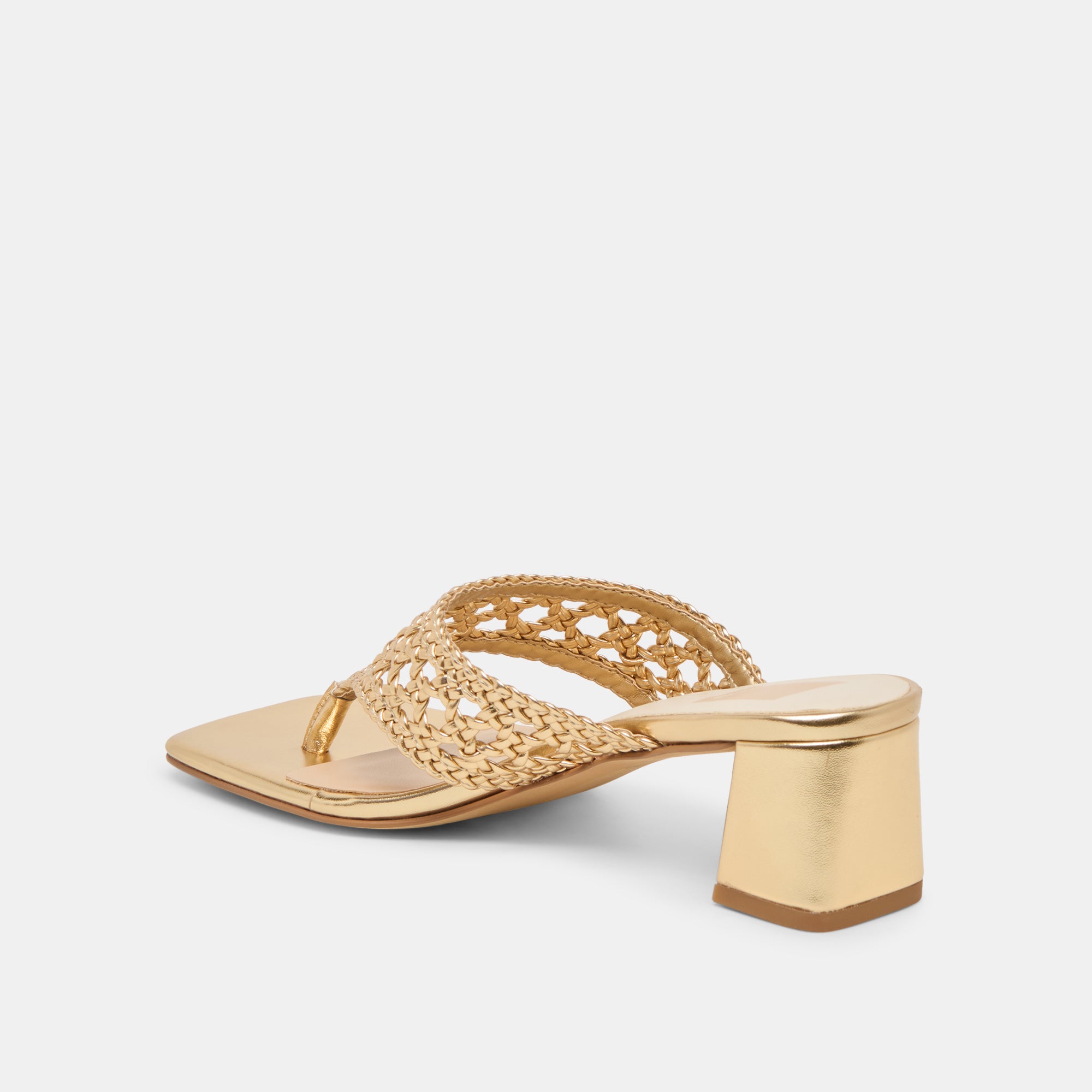 BARLO HEELS GOLD WOVEN STELLA - Image 7