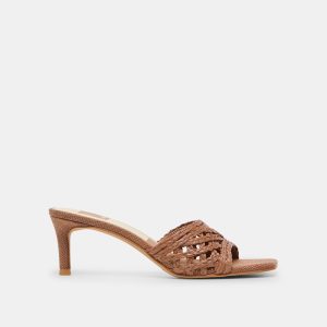 BOWEN HEELS COGNAC RAFFIA