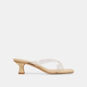 BREVEL VINYL WIDE HEELS CRYSTAL JELLY
