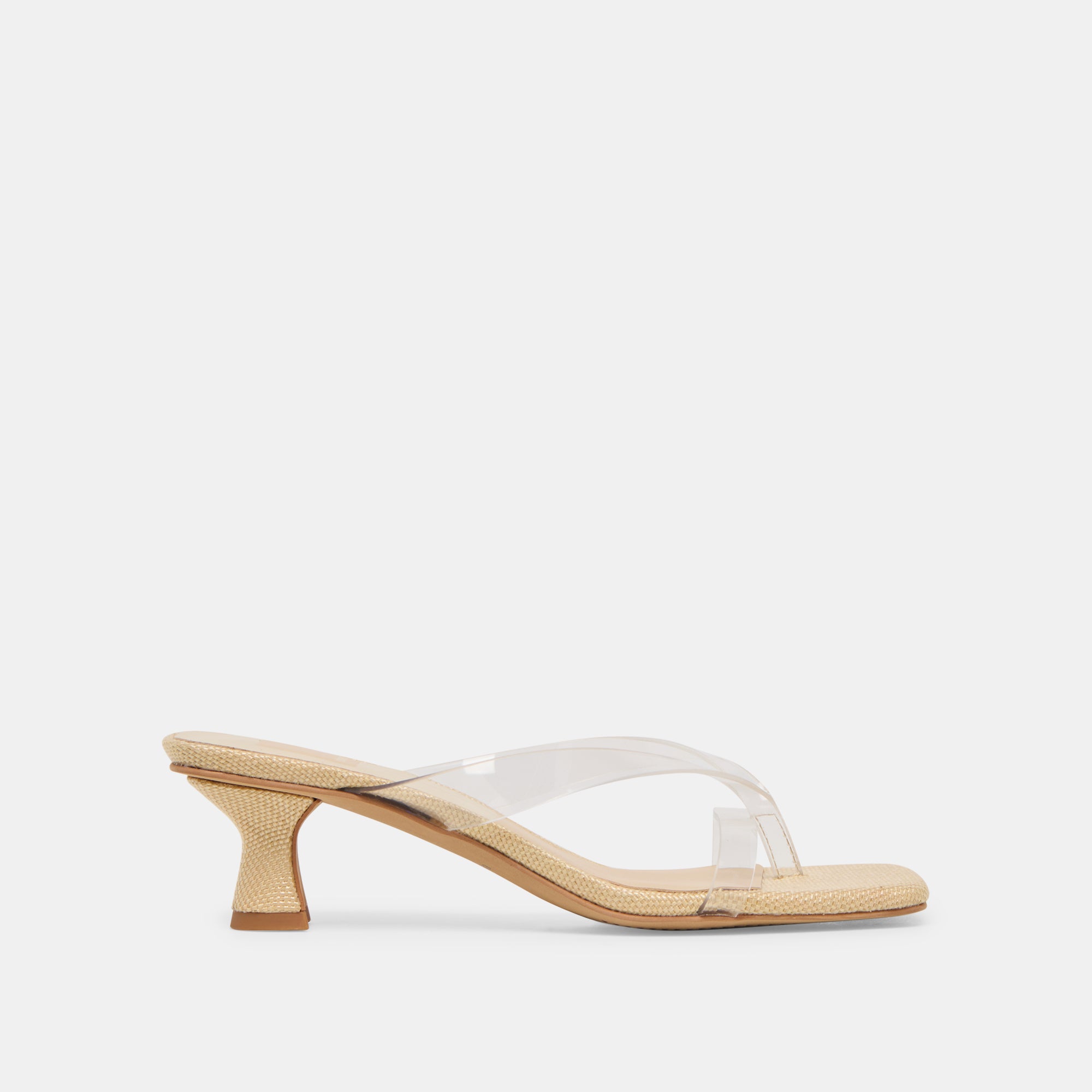BREVEL VINYL WIDE HEELS CRYSTAL JELLY