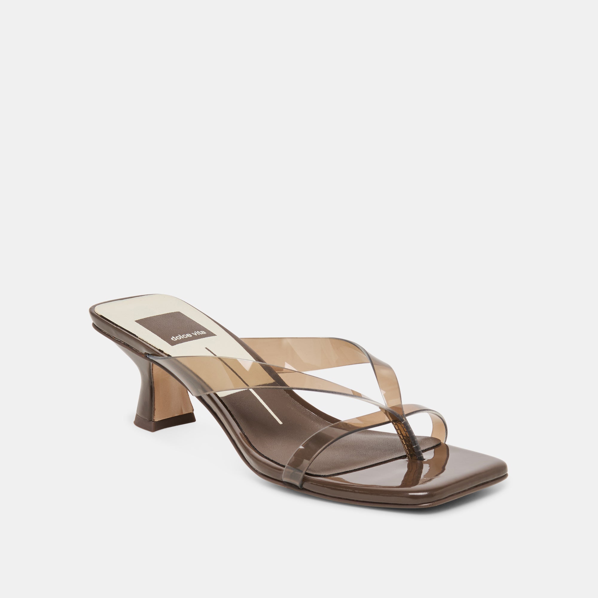 BREVEL VINYL WIDE HEELS DK BROWN JELLY - Image 2