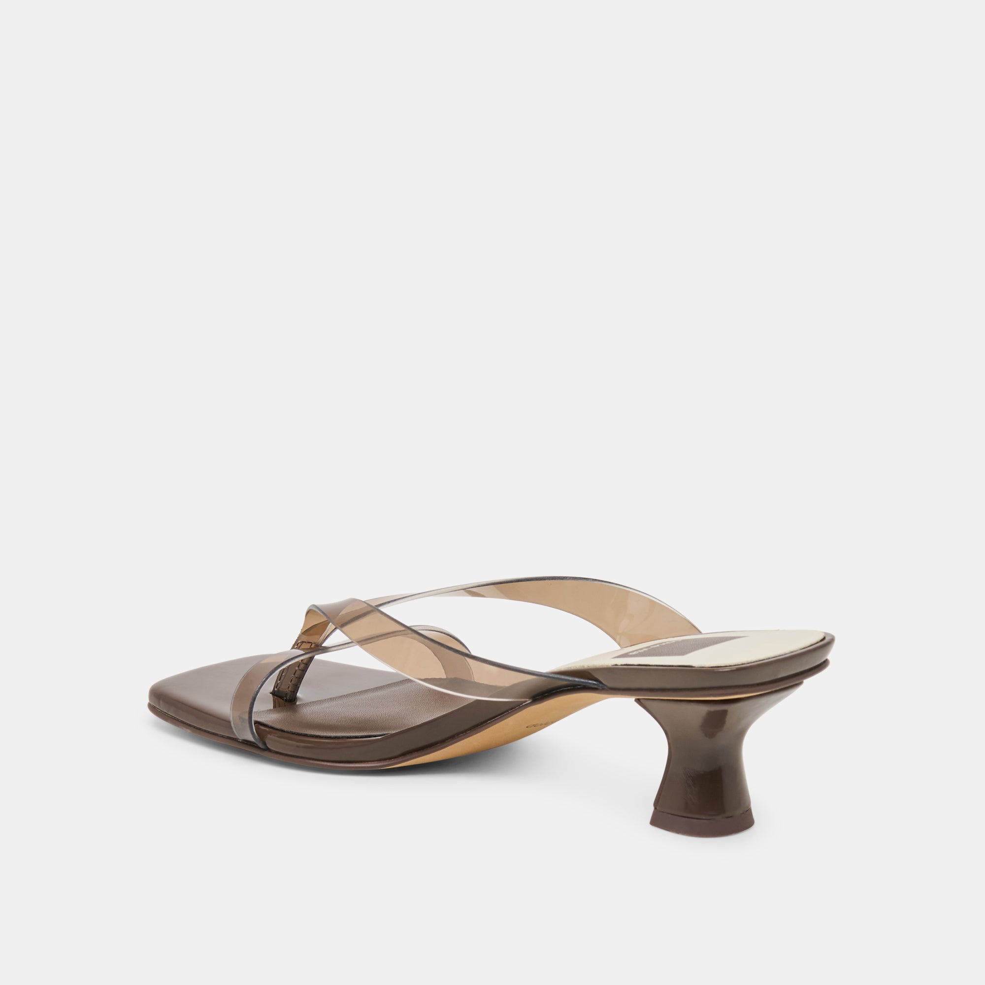 BREVEL VINYL WIDE HEELS DK BROWN JELLY - Image 5