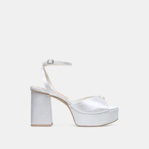 BRYLA HEELS WHITE SATIN