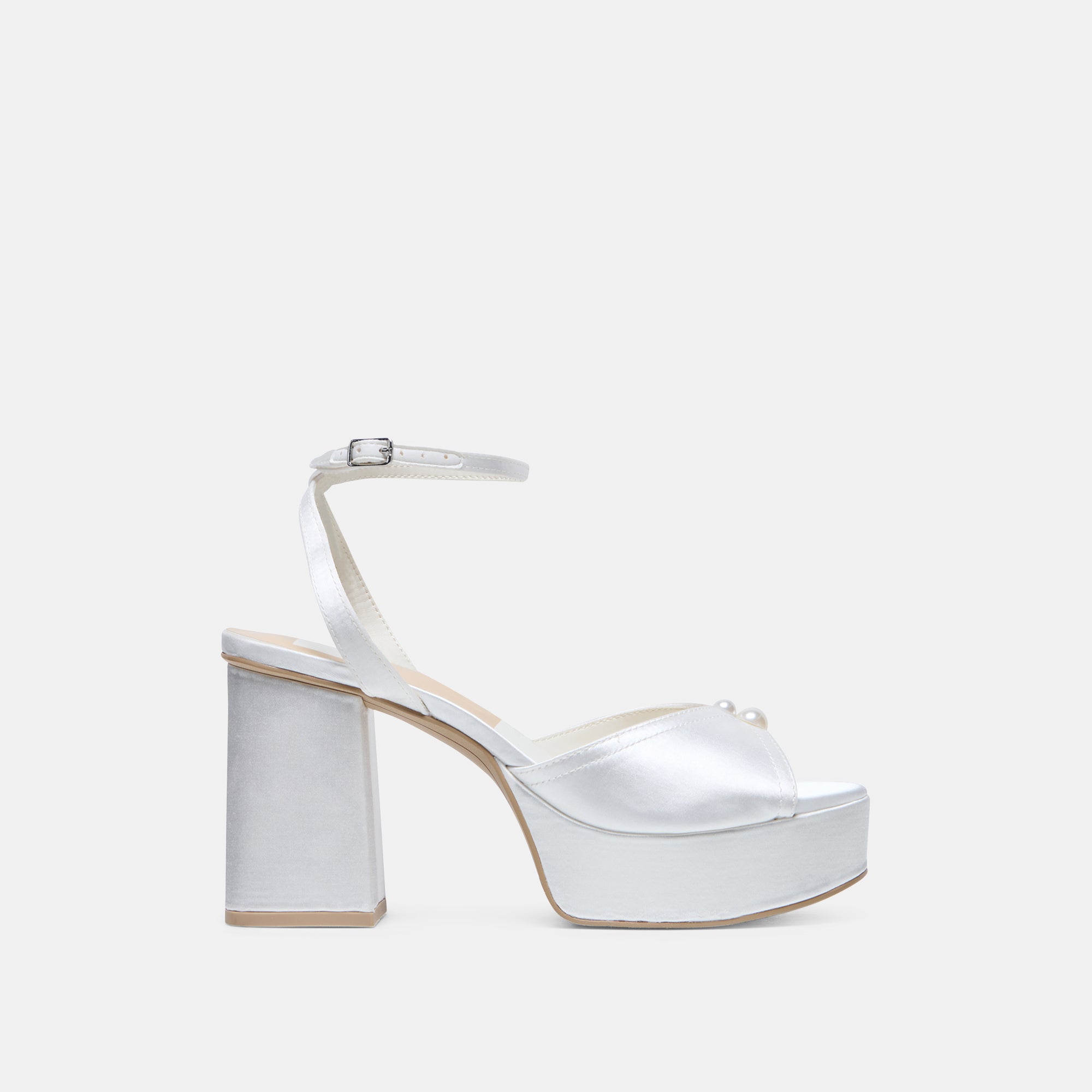 BRYLA HEELS WHITE SATIN