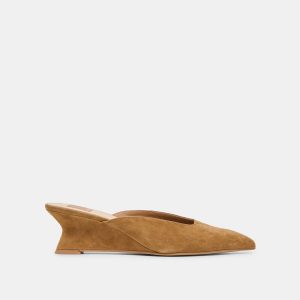 CAMY MULES COGNAC SUEDE