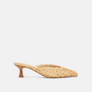 CLEO LOOP HEELS NATURAL RAFFIA