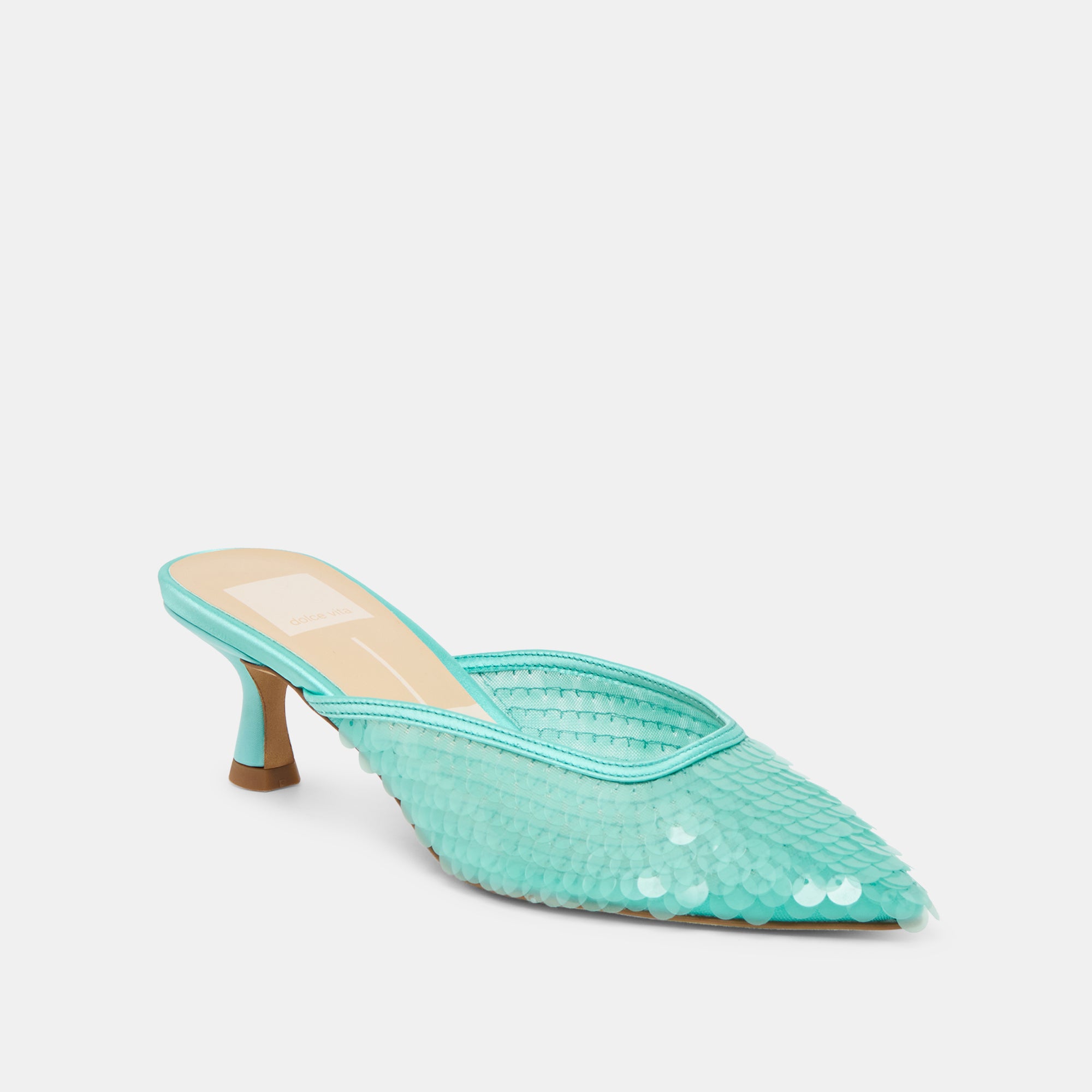 CLEO SEQUIN HEELS AQUA SEQUIN - Image 2