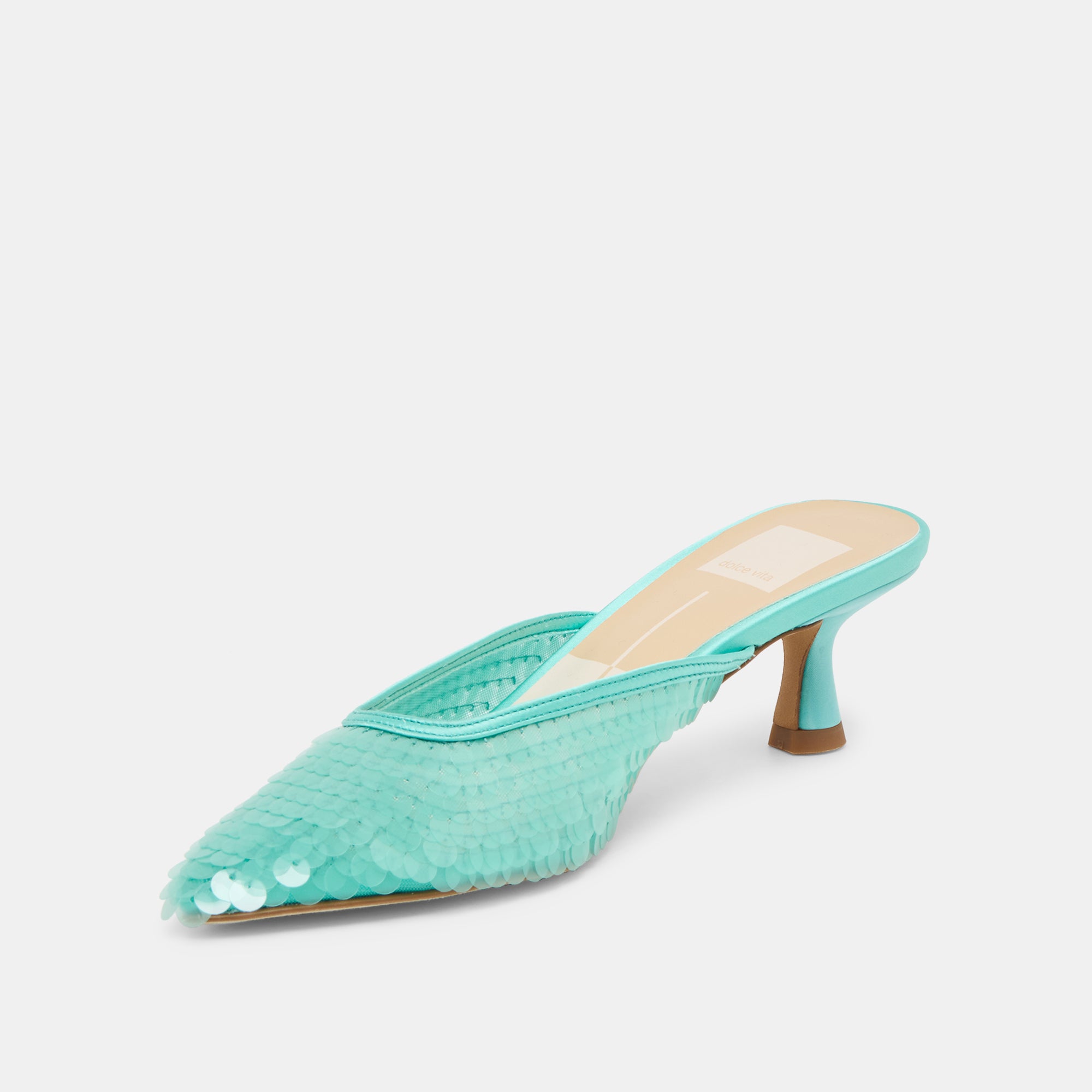 CLEO SEQUIN HEELS AQUA SEQUIN - Image 4