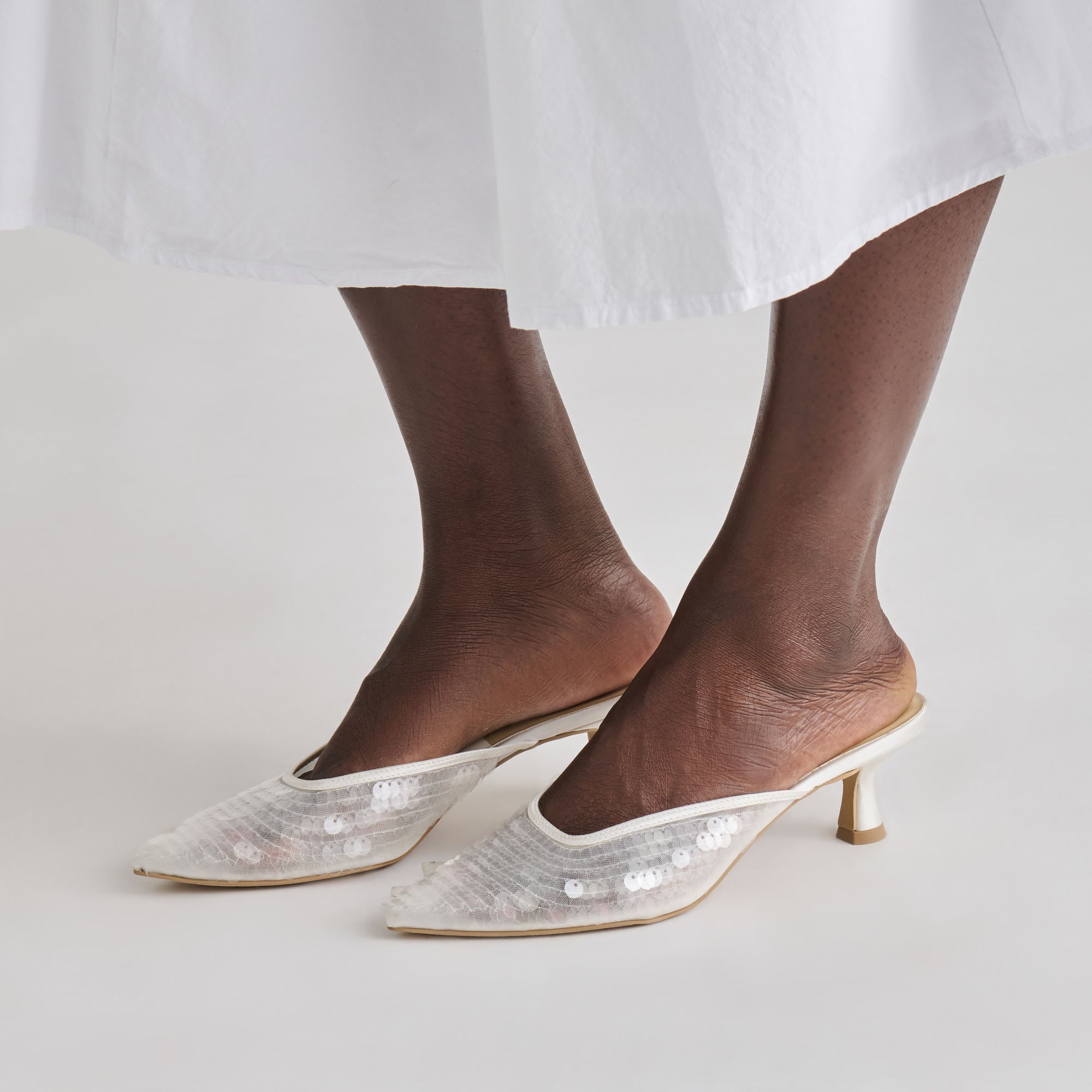 CLEO SEQUIN HEELS IVORY SEQUIN - Image 2