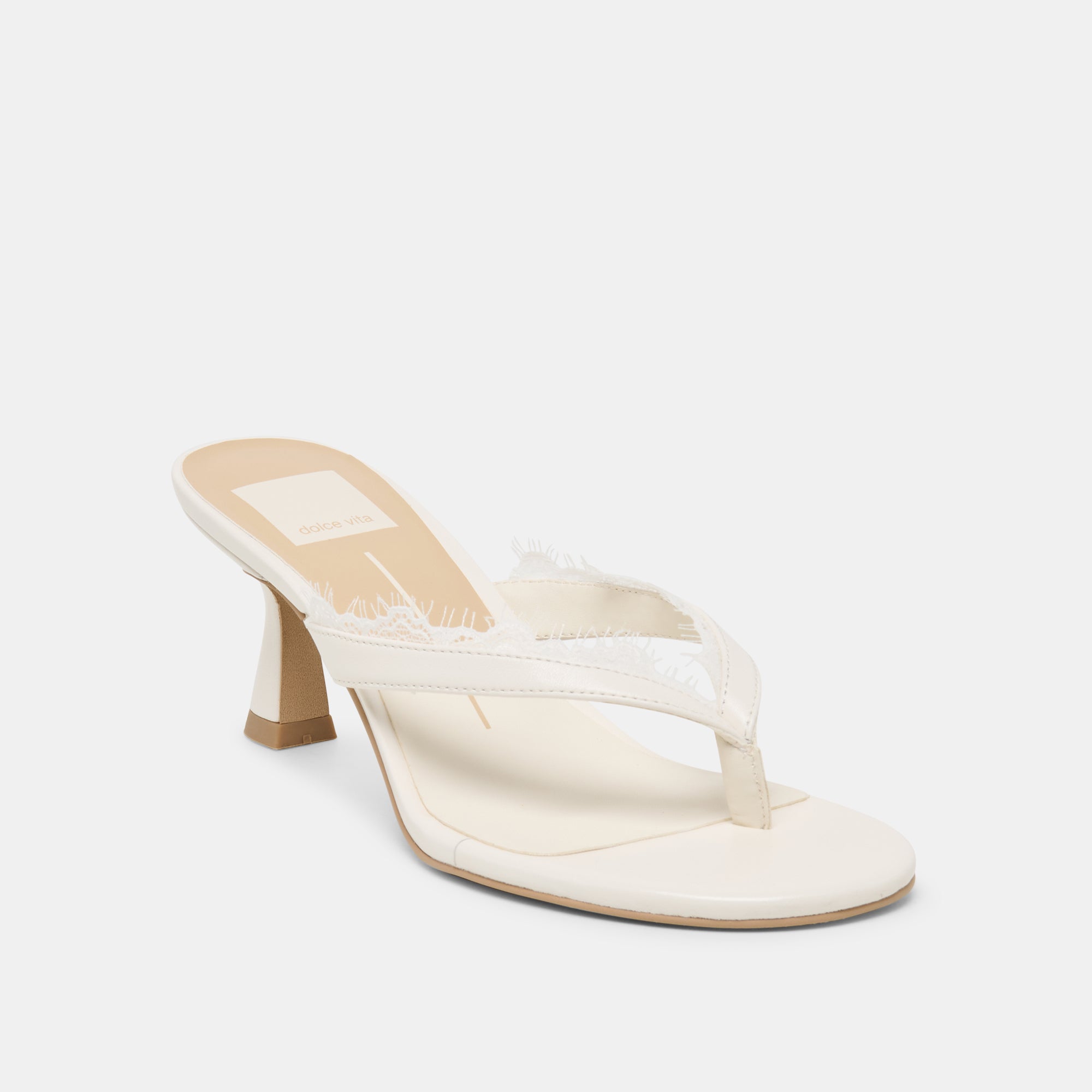 DAKSIE LACE HEELS TRUE WHITE LEATHER - Image 3