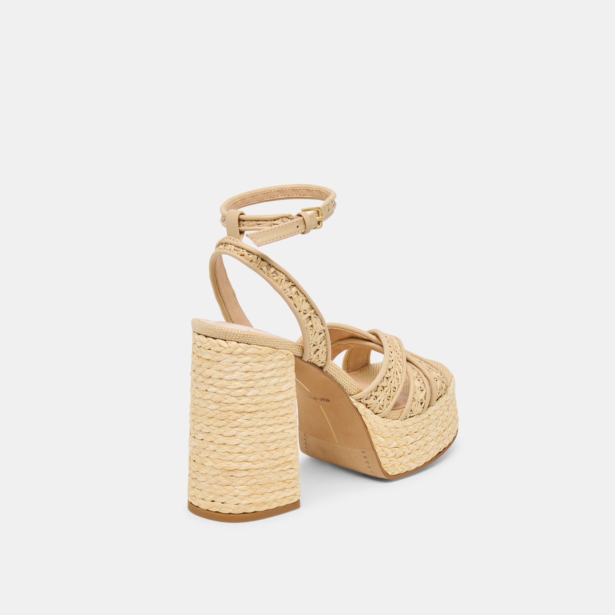 DANILA HEELS LT NATURAL CROSS HATCH RAFFIA - Image 4