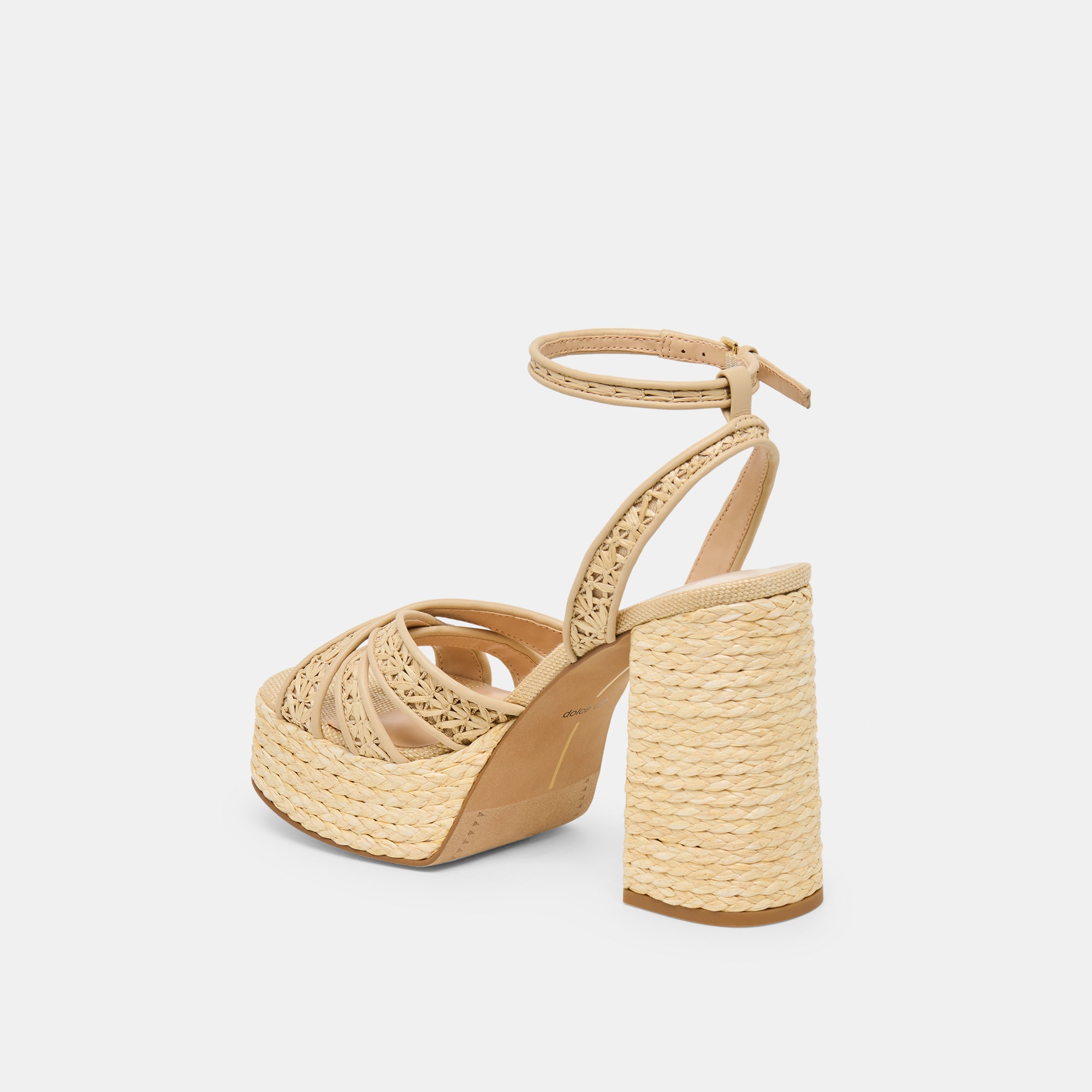 DANILA HEELS LT NATURAL CROSS HATCH RAFFIA - Image 6