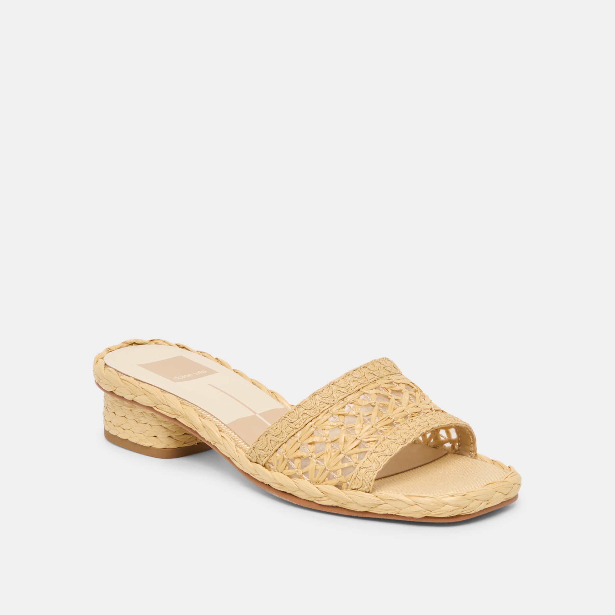 DIXI WIDE SANDALS LT NATURAL CROSS HATCH RAFFIA - Image 2
