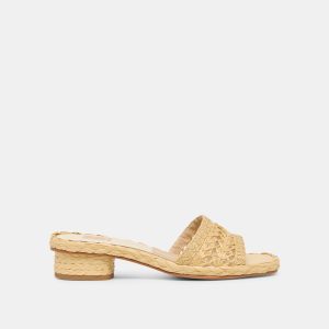 DIXI WIDE SANDALS LT NATURAL CROSS HATCH RAFFIA