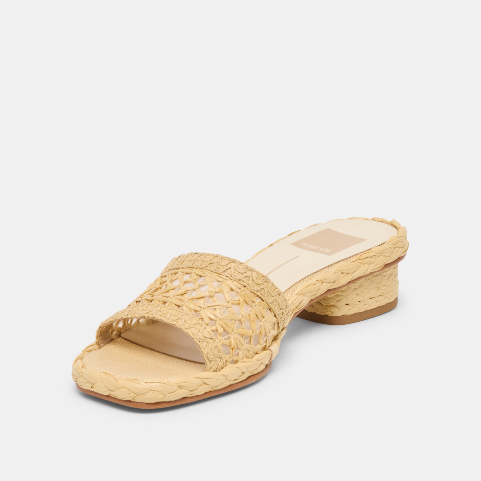 DIXI WIDE SANDALS LT NATURAL CROSS HATCH RAFFIA - Image 4