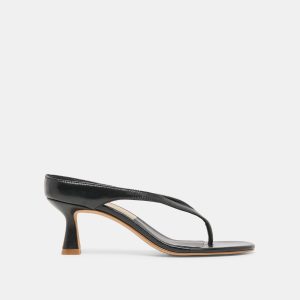 DOREEN HEELS BLACK LEATHER
