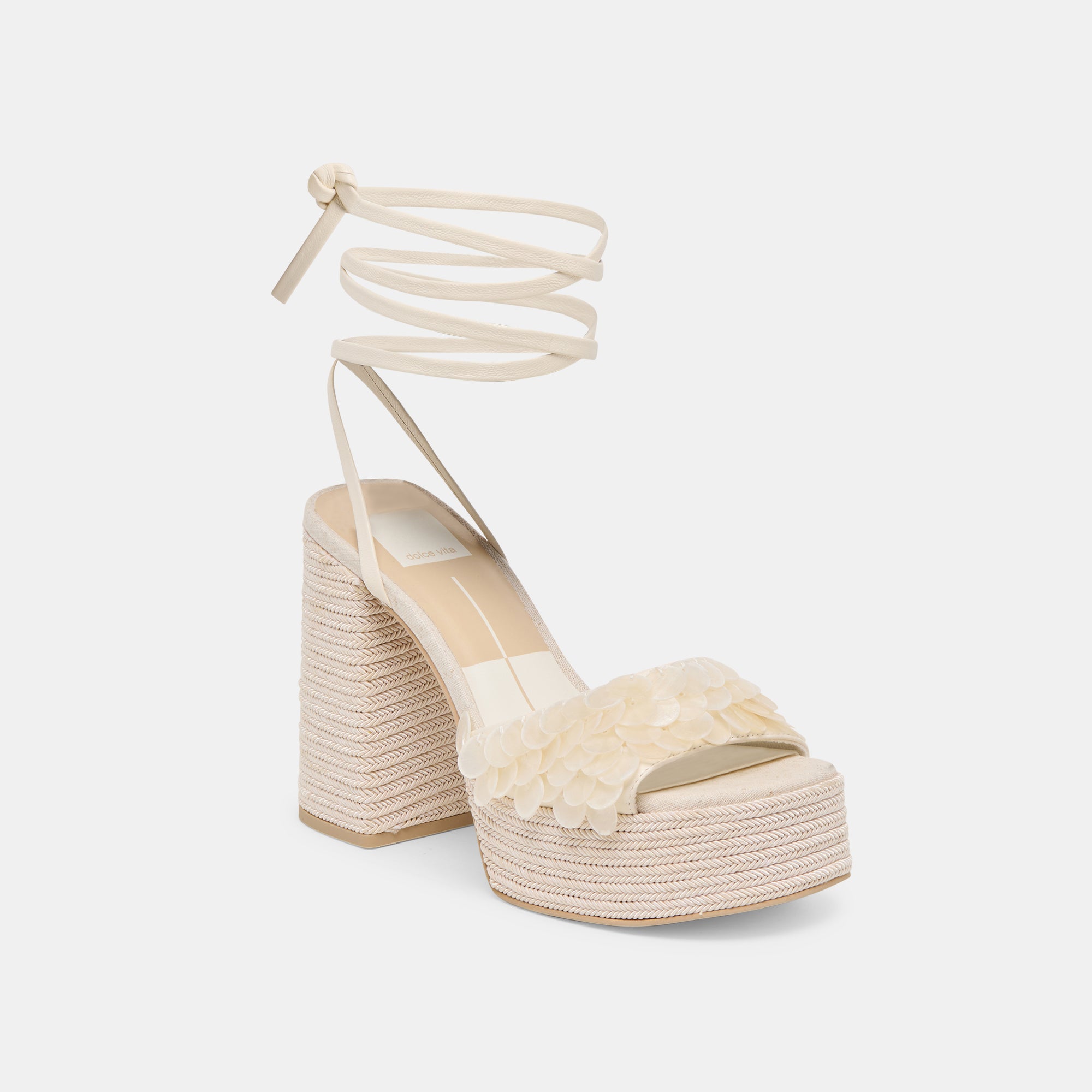 DORTHY CONFETTI HEELS IVORY LEATHER - Image 3