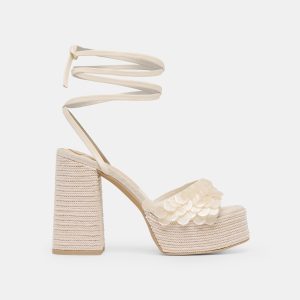 DORTHY CONFETTI HEELS IVORY LEATHER