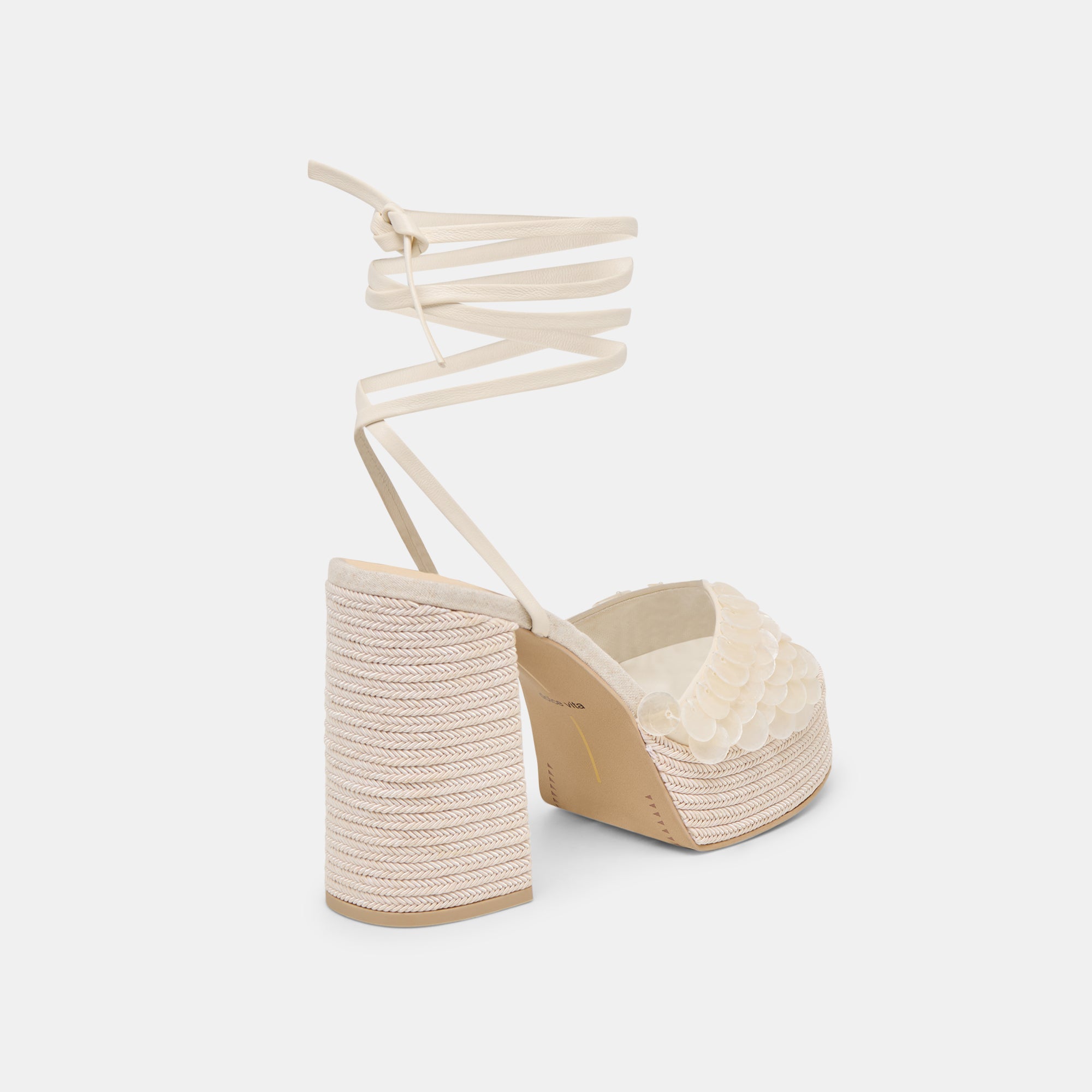 DORTHY CONFETTI HEELS IVORY LEATHER - Image 5