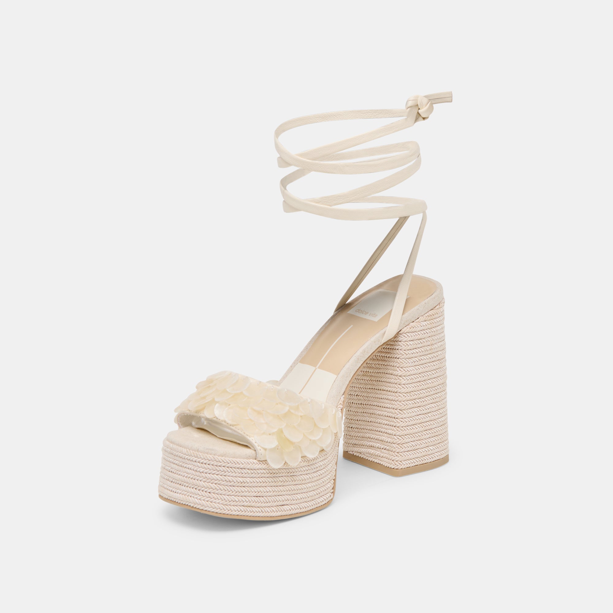 DORTHY CONFETTI HEELS IVORY LEATHER - Image 6
