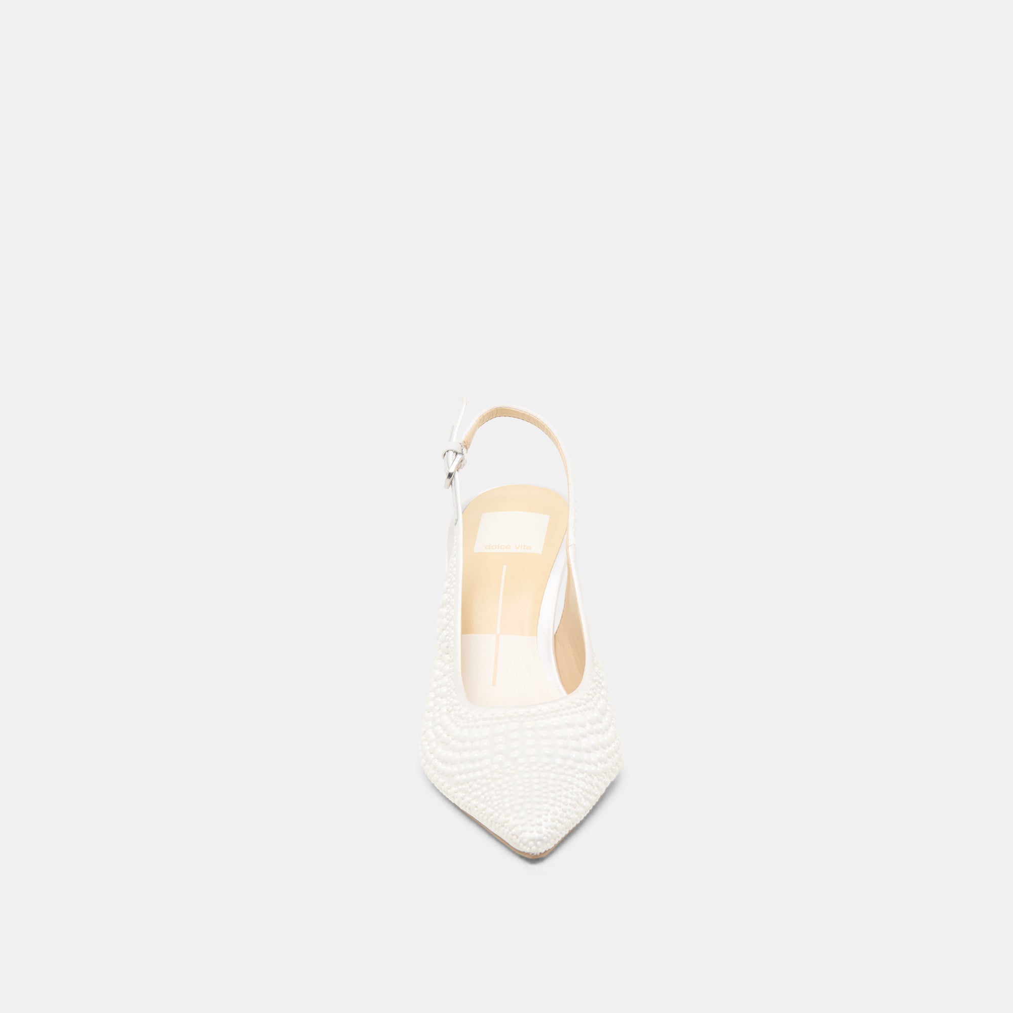 ELASI PEARL HEELS TRUE WHITE SATIN - Image 8
