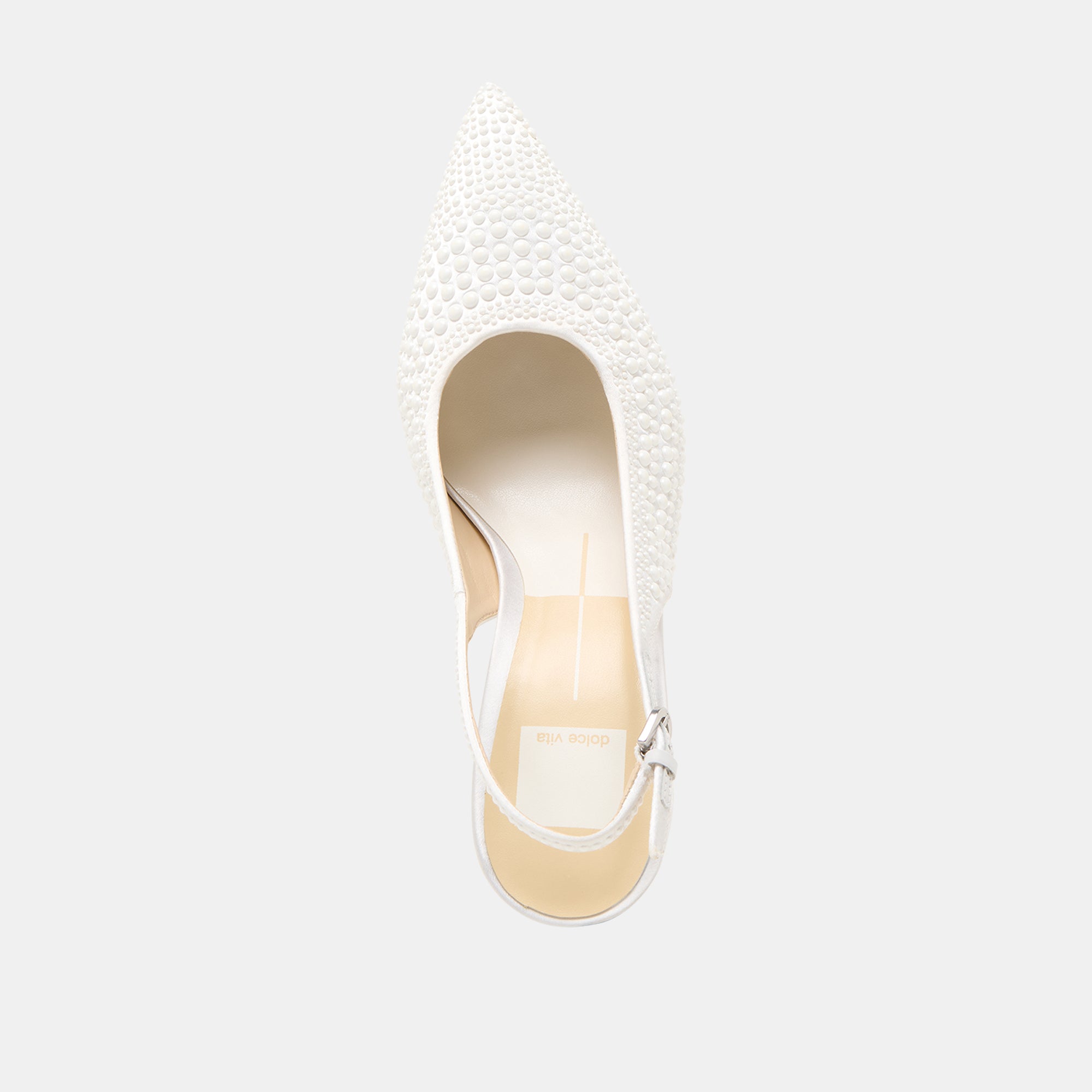 ELASI PEARL HEELS TRUE WHITE SATIN - Image 10