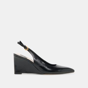 EVELAN WEDGES BLACK LEATHER