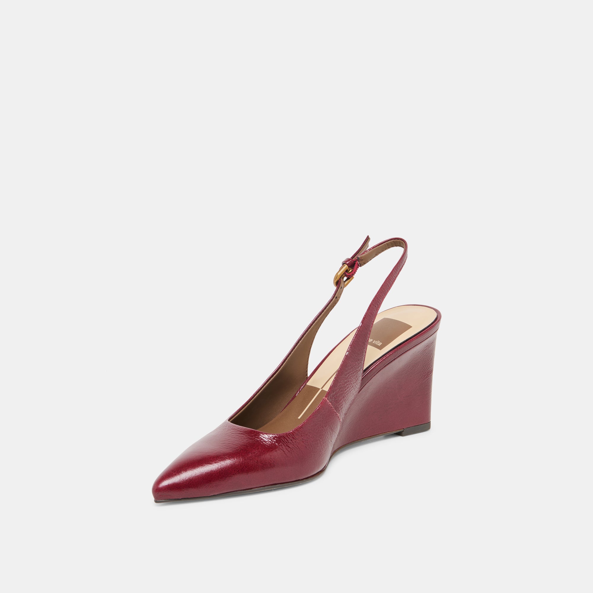 EVELAN WEDGES GARNET LEATHER - Image 4