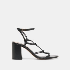 FIZZY HEELS BLACK LEATHER