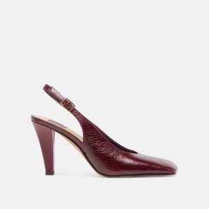 GESSIA HEELS OXBLOOD CRINKLE PATENT
