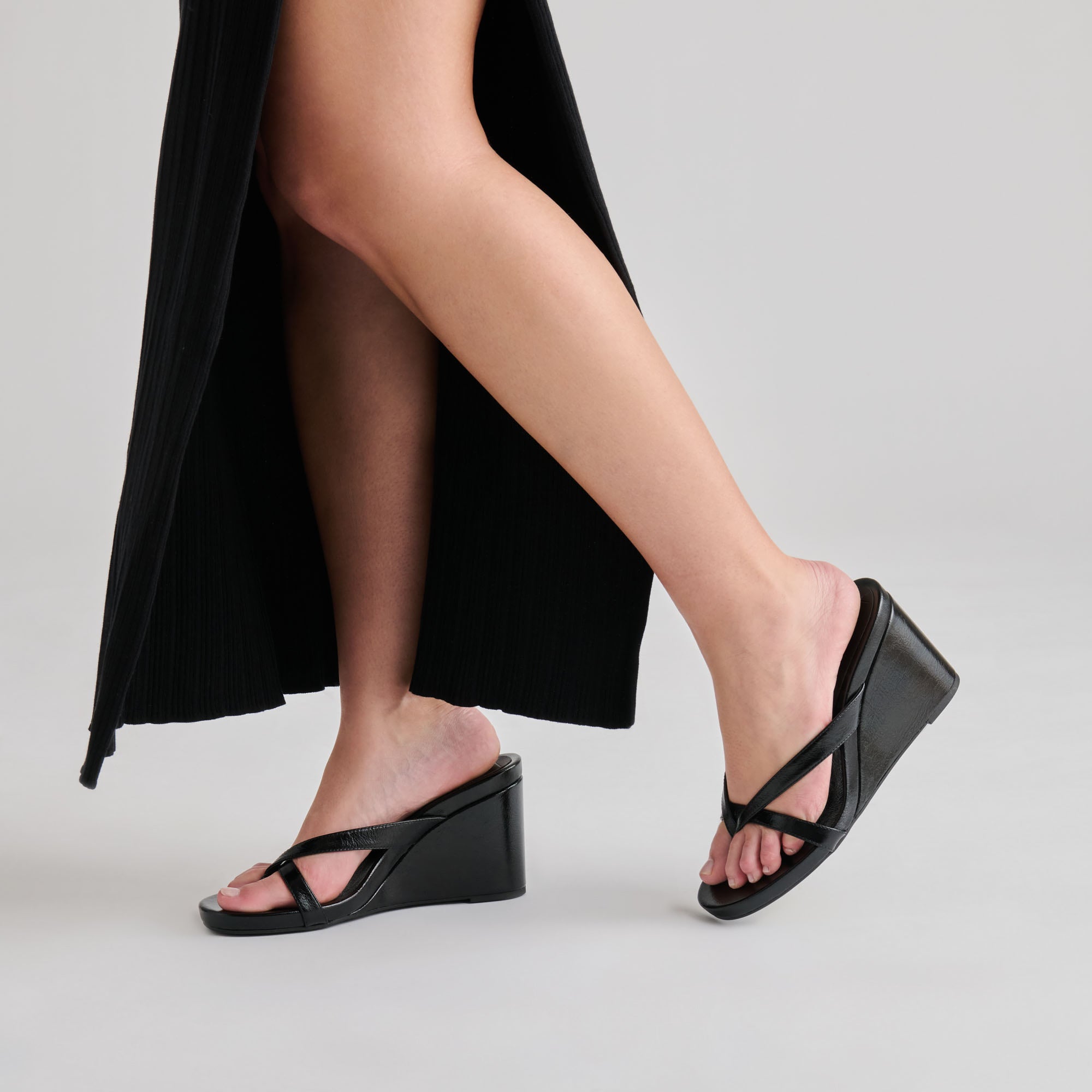 HELAN WEDGES BLACK LEATHER - Image 4