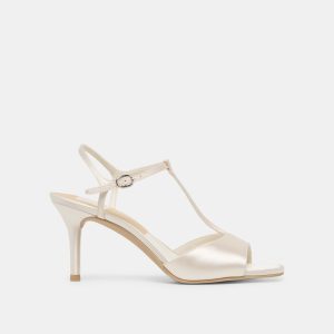 HILERY HEELS OFF WHITE SATIN