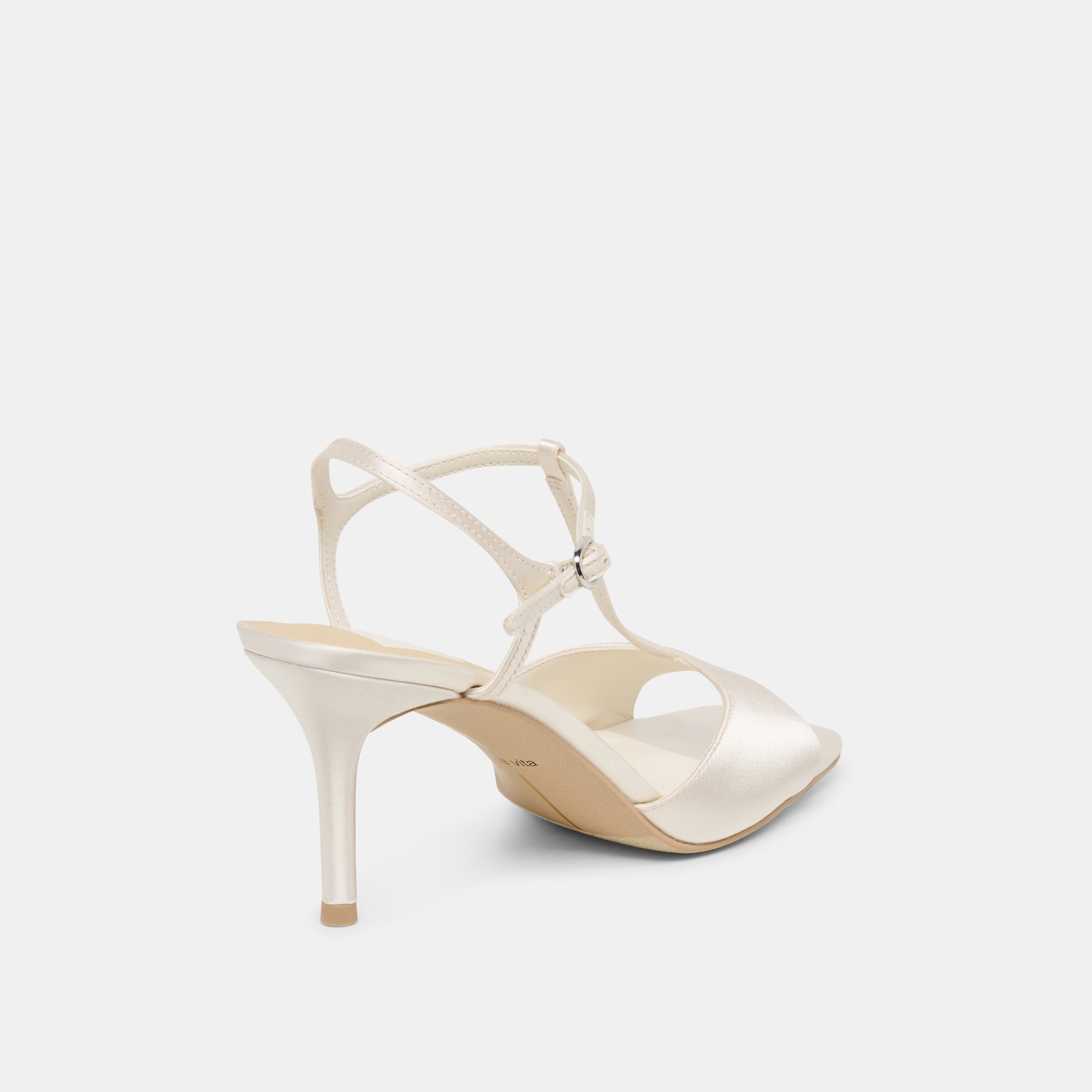 HILERY HEELS OFF WHITE SATIN - Image 3