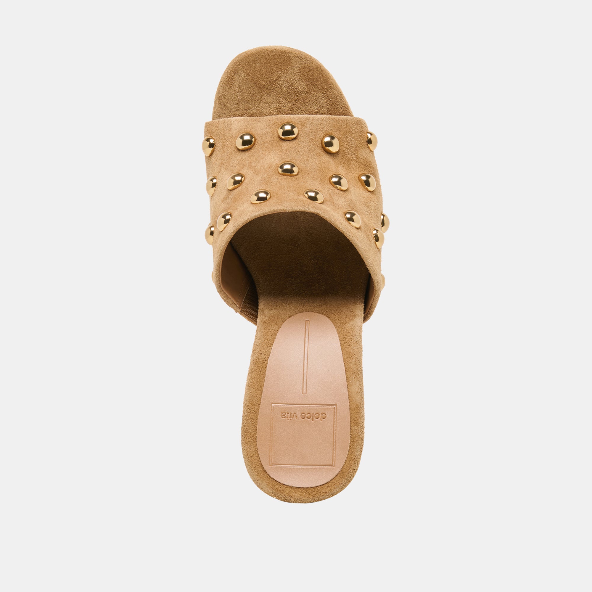 HOLTA STUD WEDGES LT BROWN SUEDE - Image 8