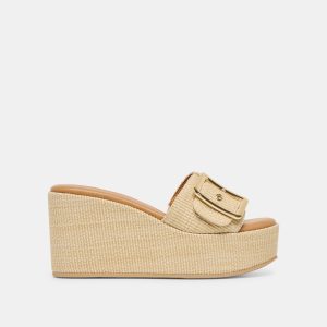 JILIAN WEDGES LT NATURAL RAFFIA