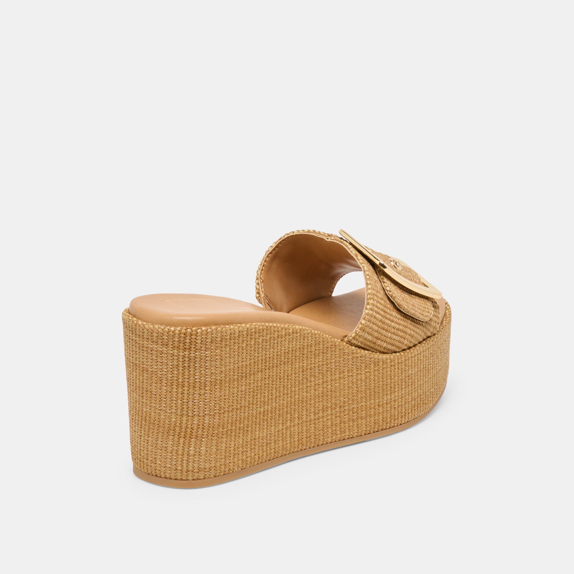 JILIAN WIDE WEDGES MOCHA RAFFIA - Image 3