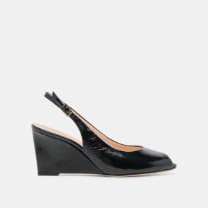 KOLA WEDGES NOIR LEATHER