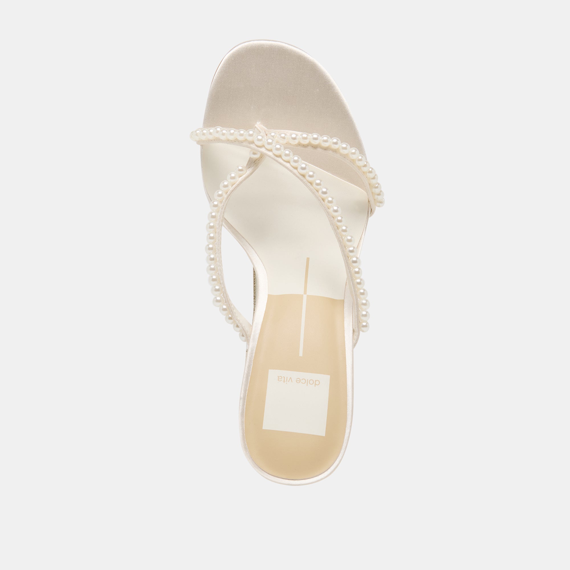 LIANO PEARL HEELS OFF WHITE SATIN - Image 12