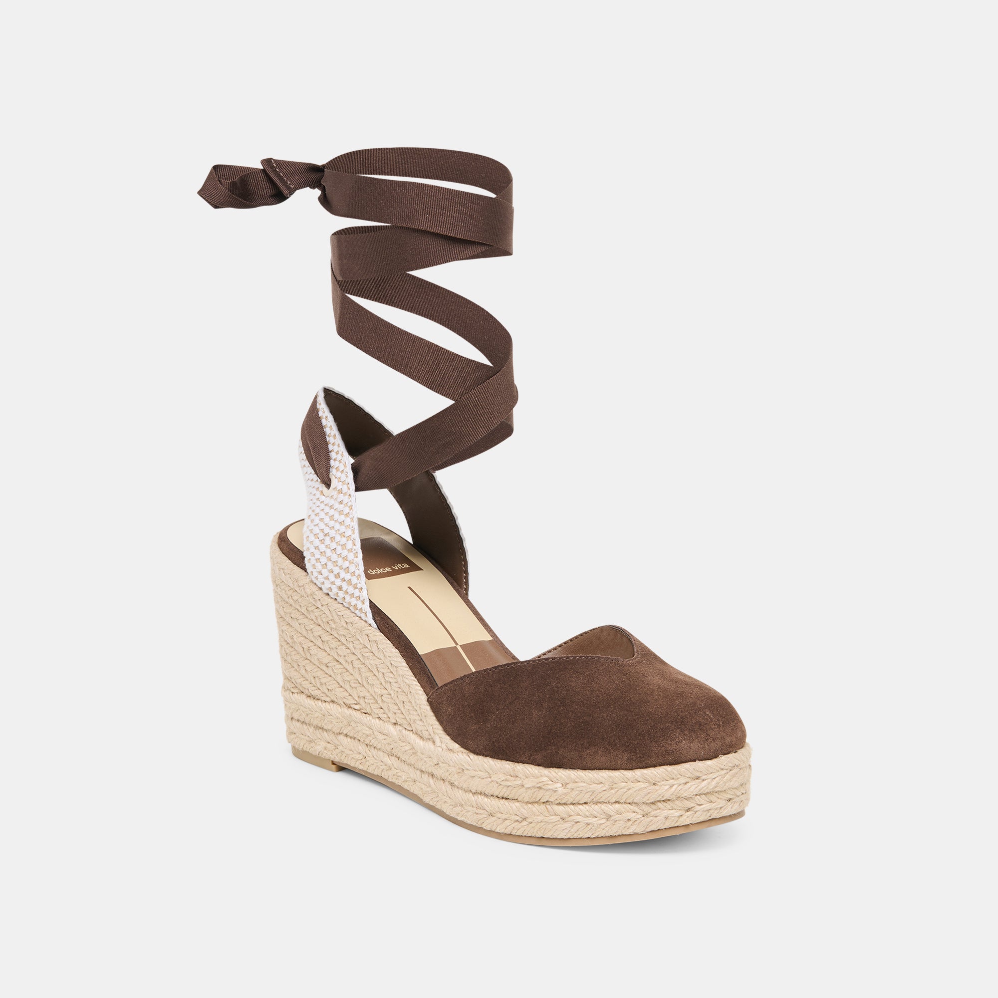 NOURA WEDGES DK BROWN SUEDE - Image 3
