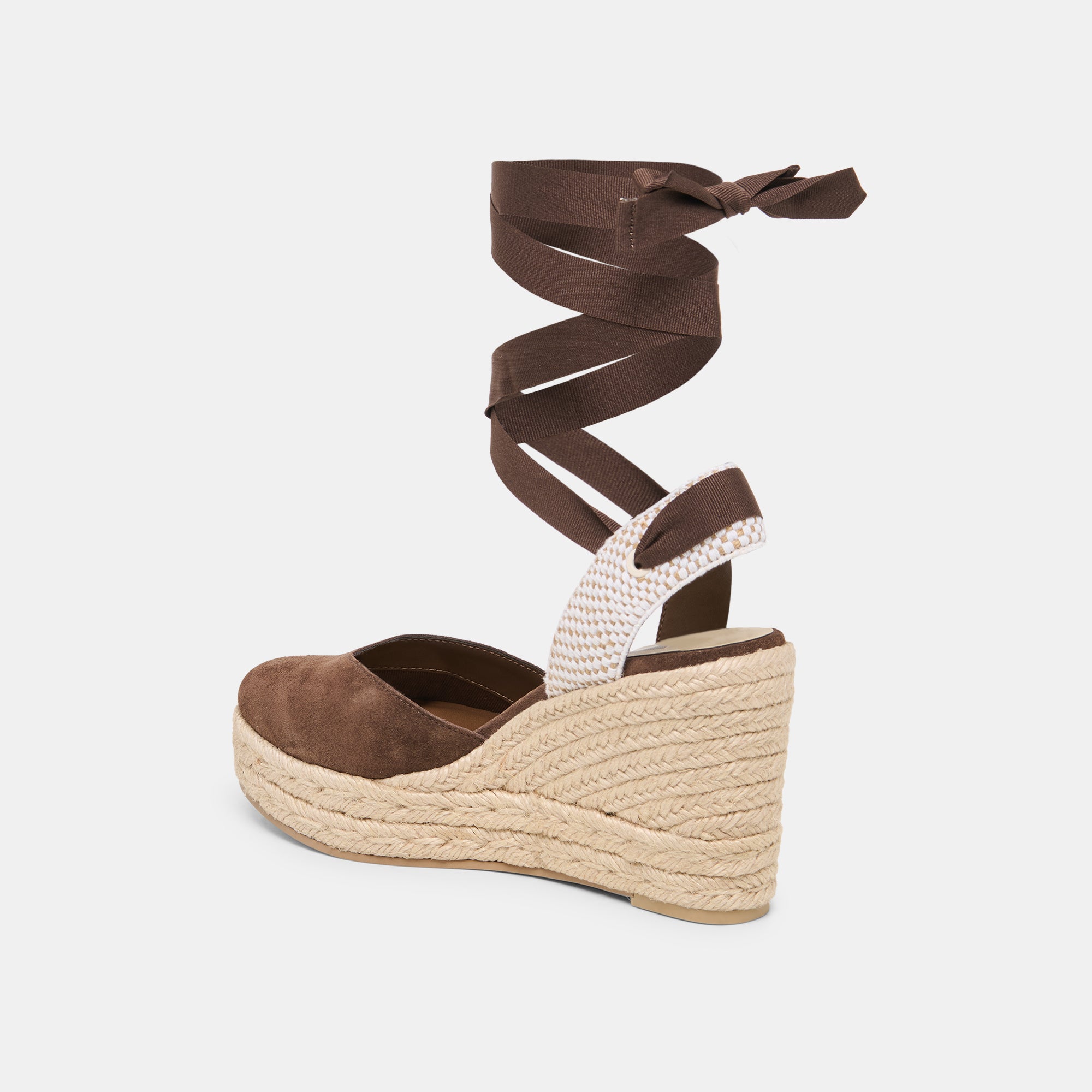 NOURA WEDGES DK BROWN SUEDE - Image 6