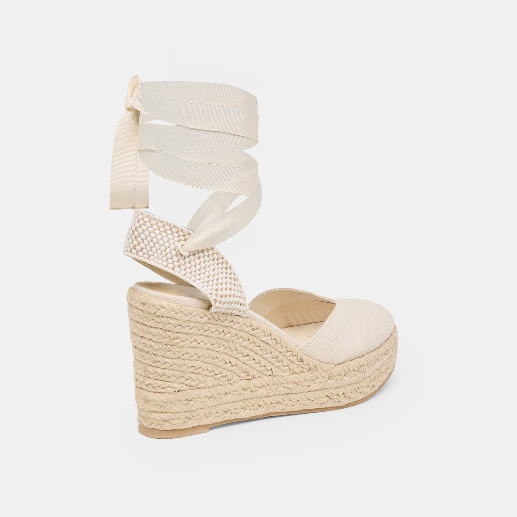 NOURA WEDGES ECRU LINEN - Image 5