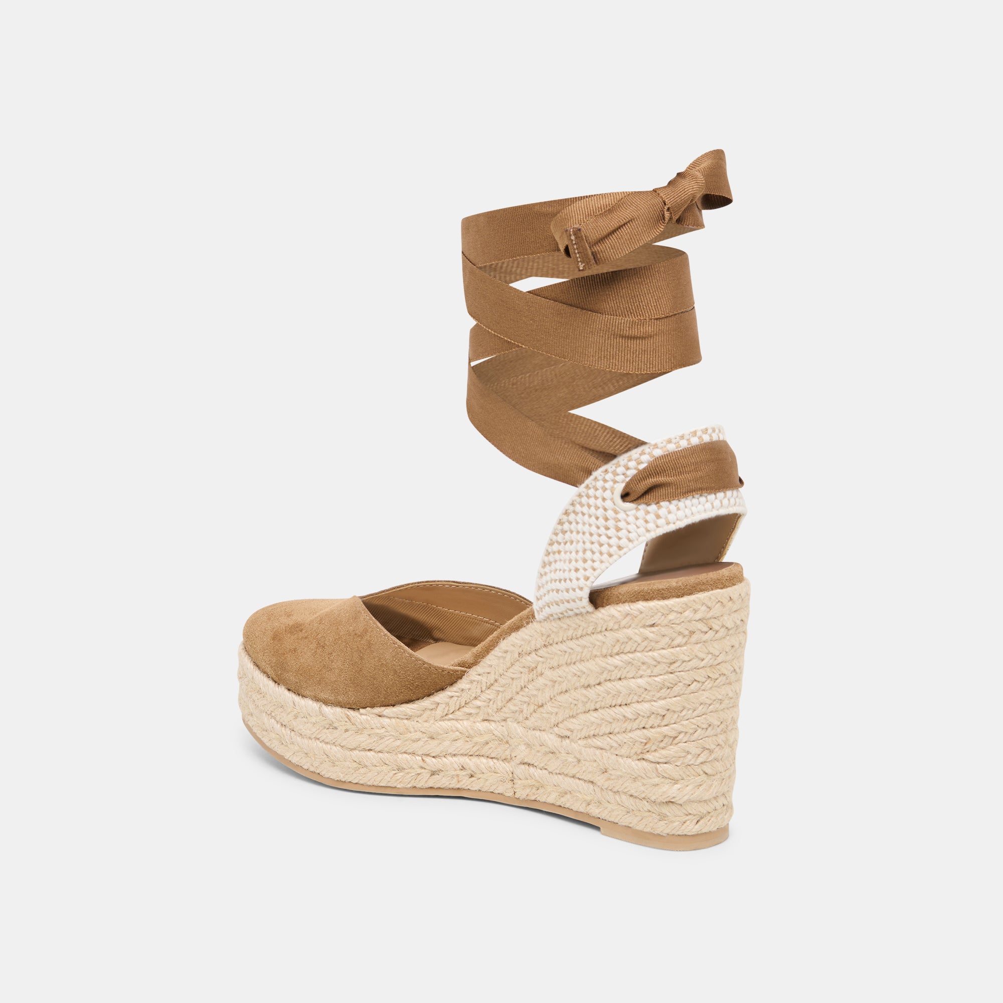 NOURA WEDGES LT BROWN SUEDE - Image 9