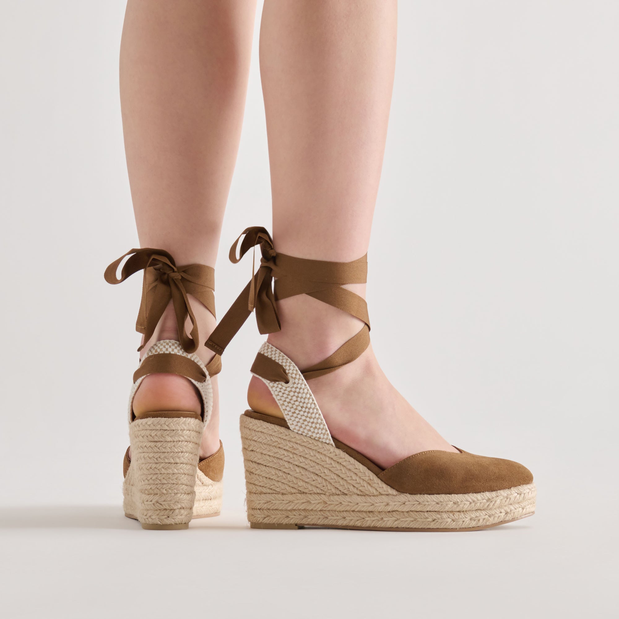 NOURA WEDGES LT BROWN SUEDE - Image 2
