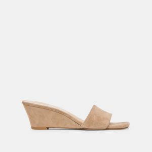 QAILY WIDE WEDGES CAMEL SUEDE