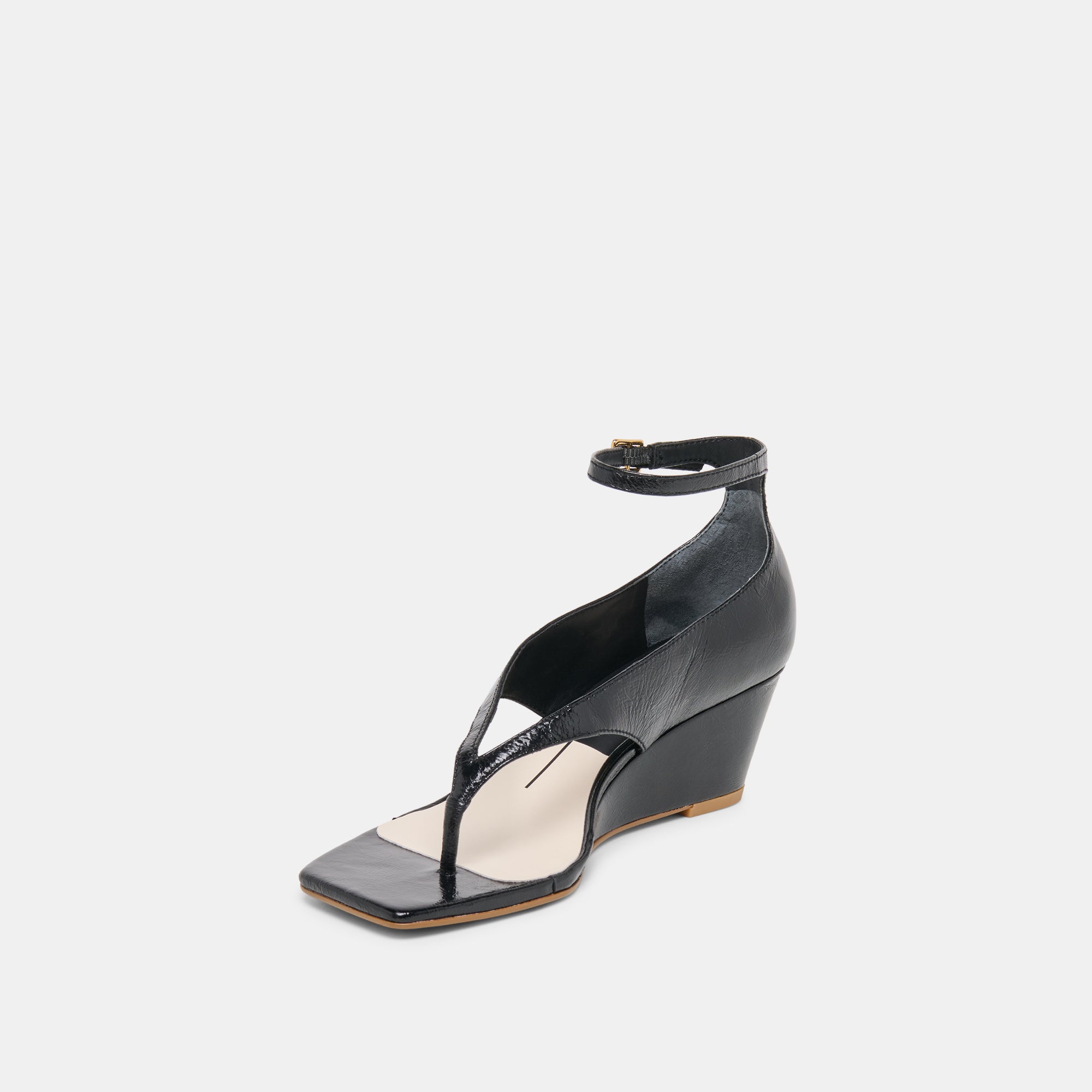 QUINNY WEDGES BLACK LEATHER - Image 6