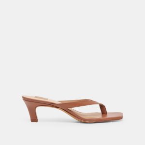 RAMIA HEELS COGNAC LEATHER