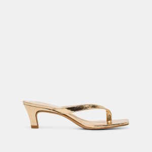 RAMIA HEELS GOLD DISTRESSED LEATHER