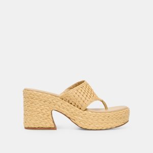 RIPPLE HEELS LT NATURAL RAFFIA
